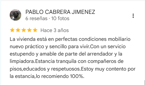 Reseña de 5 estrellas de Pablo Cabrera en Google