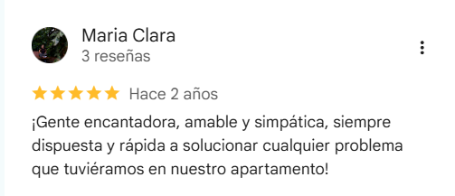 Reseña de 5 estrellas de María Clara en Google